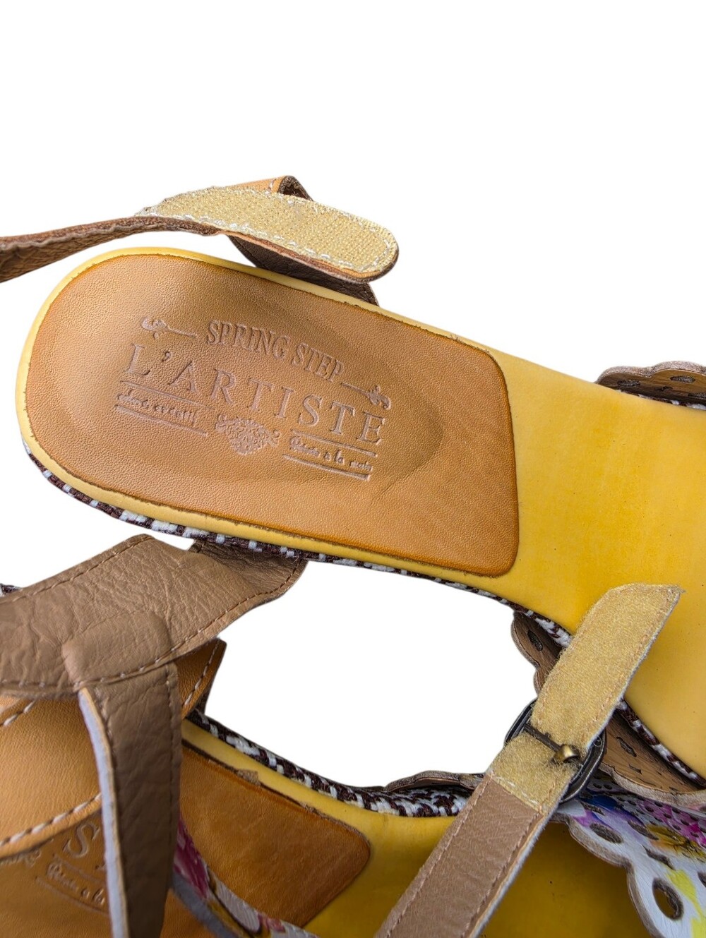 Spring Step L'Artiste Jivvi Floral Leather Sandals Multi Color Size 42 / US 10. - Picture 4 of 8